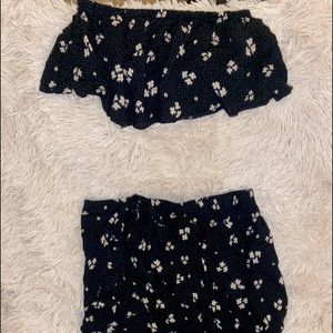 Floral crop top & skirt set